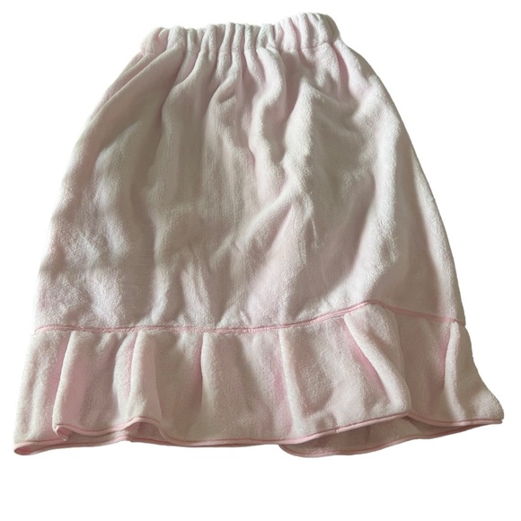 Bella IL Flore Light Pink Ruffle Hem Robe Bath Towel Wrap Never Used - Picture 3 of 6